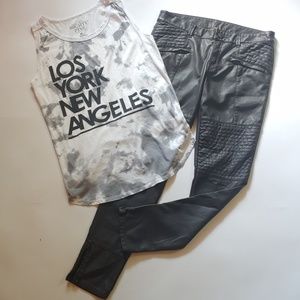 NWT Free People Plum Pleather Skinny Ankle Pants 4